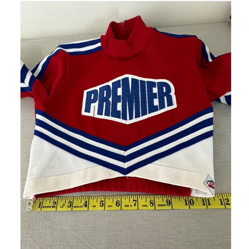 CDT Cheerleader‎ Dance Team Top Red/White/Blue Size Medium Made in USA